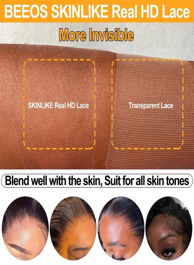 BEEOS 2x6 SKINLIKE Real HD Lace Closure, Straight Human Hair Bleached Knot Pre-Plucked 0.10mm Ultra-thin Invisible HD Lace Closure 14 Inch - Image 4